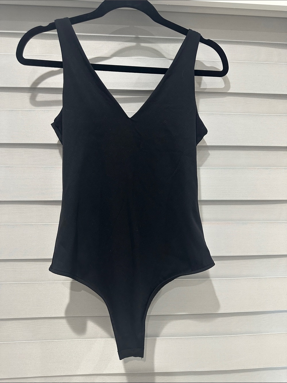 Girls Black V-Neck One-Piece Bodysuit